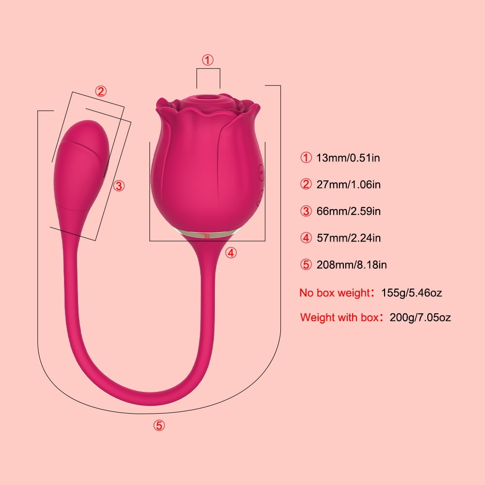 Rose Toys for Women, 2 in 1 Rose Sucking Vibrators and G Spot Clitoral Stimulator for Women