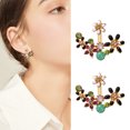 thumbnail image 2 of BNNG Cubic Zirconia Hoop Earrings Fashion Cubic Zirconia Earrings Fashion Small Fresh Sun Flower Inlaid Colored Diamond Small Flower Stud Earrings Cross Border Ear Jewelry, 2 of 7
