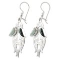 thumbnail image 2 of NOVICA Artisan Handmade Jade Dangle Earrings Sterling Silver Green Guatemala Animal Themed Bird [1.9 in L x 0.8 in W x 0.2 in D] ' Quetzal in Love', 2 of 6