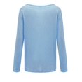 thumbnail image 3 of Dyfzdhu Long Sleeve T-shirt For Women Solid Color Knitted T-shirt Top Round Neck Long Sleeve Bottoming Shirt Casual Top, 3 of 5