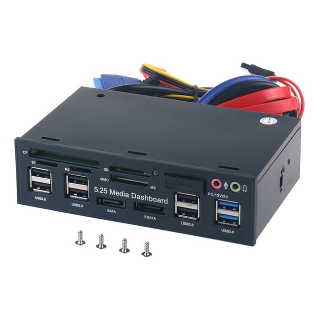 Sidaley Panel de posición de unidad óptica multifunción de 5,25 pulgadas, lector de tarjetas Usb3.0, Panel frontal, lector de tarjetas Multimedia para Kits de experimentos de química