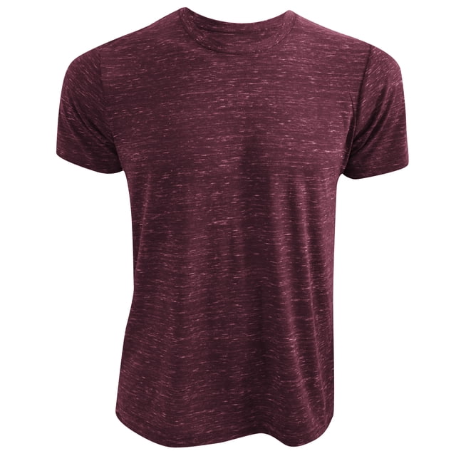 Canvas - Camiseta de manga corta Unisex Hombre Mujer - Mezcla algodón-poliéster (Granate jaspeado)
