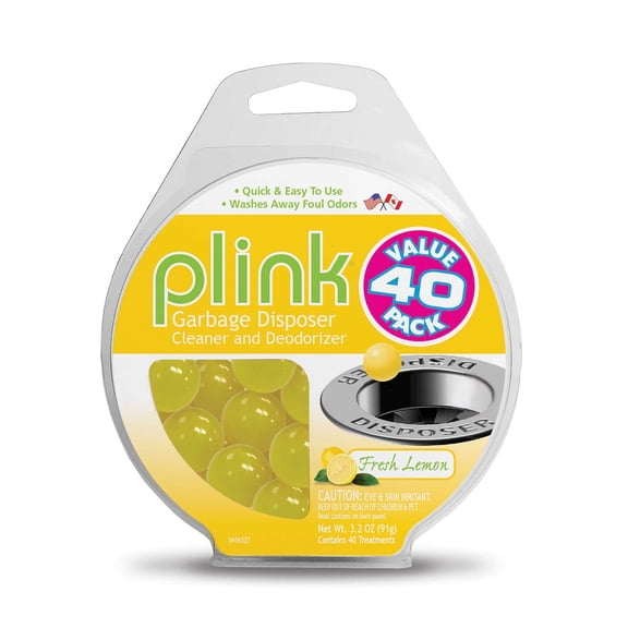 Plink Garbage Disposal Kitchen Cleaners, Lemon, Fresh, Citrus and Clean Scent, 3.2 Ounce, 40 Count
