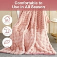 thumbnail image 6 of SHANNA Soft Warm Rabbit Plush Fleece Blankets Thick 1000 GSM Throws for Sofa, Large Fluffy Versatile Blanket Bed Throw for Bedroom, Couch, Pink, 40"L x 63"W, 6 of 11