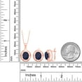 thumbnail image 2 of Gem Stone King 18K Rose Gold Plated Silver Blue Sapphire Pendant and Earrings Jewelry Set for Women | 9.00 Cttw | Gemstone September Birthstone | Oval 10X8MM | With 18 inch Chain, 2 of 3