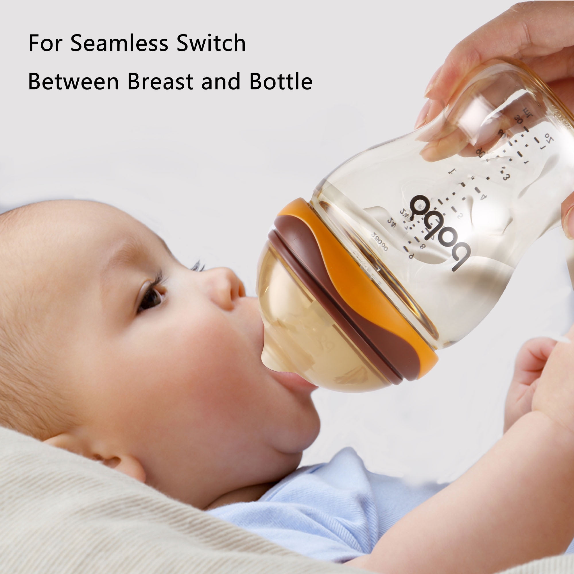 YOHKOH Baby Bottles - Newborn Wide Neck Baby Bottles,M Nipple,Orange, 9.4oz/280ml,2pk