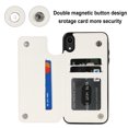 thumbnail image 4 of Case Compatible with iPhone XR, Stylish Card Slots Kickstand PU Leather Back Case Magnetic Closure RFID Blocking Drop Protective Shockproof Cover for iPhone XR, White, 4 of 8