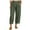 Olive Green, variant on WREESH Womens Summer Capri Pants Linen Casual Solid Color Loose Button Comfortable Straight Shorts Olive Green