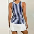 thumbnail image 4 of Womens Tankini Swimsuits with Skirts Two Piece Strip Bathing Suits Racerback Modest Beach Summer Swimwear(Blue XL), 4 of 5