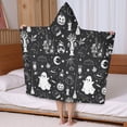 thumbnail image 5 of Vintage Halloween Elements Pattern Hooded Bath Towel，50"x30" for Ages 3 To 12 Kids, Quick Dry Lightweight Soft Microfiber Hood Beach Towel Cover Up for Kids, 5 of 7