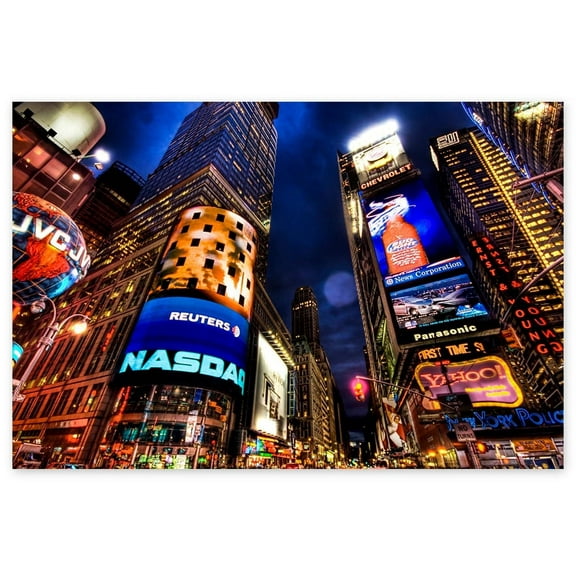 Awkward Styles Giant City Poster New York Night View Wall Art NY Wall Decal NY Giants NY Souvenirs NY Decor Gifts American Nightlife NYC Night Cityscape Poster Decor New York City Lights Wall Art