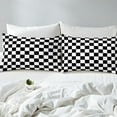 thumbnail image 3 of Erosebridal Buffalo Square Duvet Cover King,Black White Comforter Cover King,Geometric Decoration,Reversible,3 Pieces(No Comforter), 3 of 7