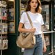 thumbnail image 5 of Bolsa Mensajera de Lona Lavada de Gran Capacidad, Bolso Cruzado de Hombro para Estudiantes, Exterior Casual, Estilo Vintage, 31x28x12 cm, 5 of 6