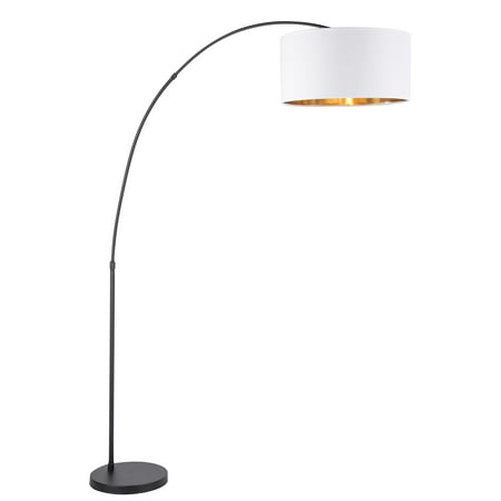 Salon Contemporary Floor Lamp With Black Base And White Shade Gold Accent By Lumisource Salon Contemporary Floor Lamp With Black Base And White Shade Gold Accent By Lumisource