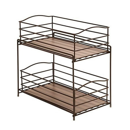 Seville Classics 2-Tier Sliding Basket Kitchen Cabinet Organizer, (Best Product For Painting Kitchen Cabinets)