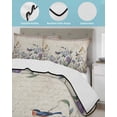 thumbnail image 3 of Quilt King Size Bedding Set, Spring Flowers Reversible Summer Quilt 3 Pieces, Vintage Floral Leaves Birds Pastoral Botanical Lightweight Bedspreads Coverlets with 2 Pillow Shams for All Seasons, 3 of 5