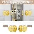 thumbnail image 5 of (10 Pack) knobelite Round Passage Door Knob(Non-Locking Knobs), Keyless Doorknobs Interior/Exterior Door Lockset,Passage Knobs for Hallway/Closet,Polished Brass Finish Modern Design Door Hardware, 5 of 6