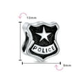 thumbnail image 3 of Bling Jewelry Womens Serve Protect Officer Badge Charm Bead Sterling Silver for European Bracelet, 3 of 3