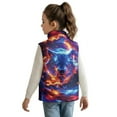 thumbnail image 2 of Garronmavis Cool Wolf Kids Outerwear Vest Size 11-12 Comfortable Boys Zippered Vests Versatile Sleeveless Jacket Full-Zip Fall Winter Warm Outerwear Stand Collar Fall Winter Clothes, 2 of 7