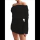 thumbnail image 3 of Vestido Elegante Tipo Suéter de con Hombros Descubiertos para Mujer, Ajustado, de Larga y Crochet Negro S, 3 of 9