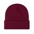 thumbnail image 2 of Winter Unisex Knitted Hat Stretchy Folded Brim Thickened Solid Color Ear Warm Daily Wear Cap Outdoor Skiing Skating Headwear, 2 of 8