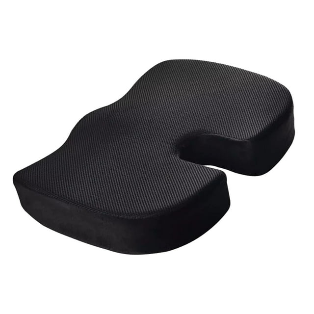 Cojín de gel para asiento que reduce el dolor con espuma viscoelástica en forma de U para silla de oficina o coche, para ciática, dolor de coxis y coxis