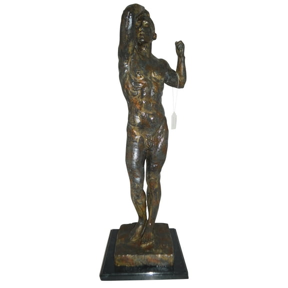 The Bronze Age Male bronze statue by Rodin replica -  Size: 12"L x 12"W x 36"H.