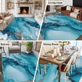 thumbnail image 6 of 5x8 Washable Area Rug, Turquoise Marble Non-Slip Large Rectangle Rug for Living Room Dining Room, Abstract Marble Indoor Floor Mat for Home Decor, 6 of 9