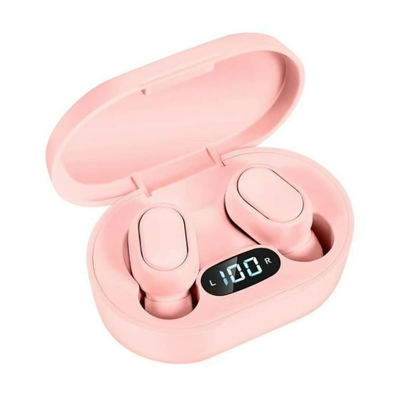 Giunmcul Online Shopping E7S Binaural Bluetooth5.0 Gaming Headset with Battery Display In-ear Mini Type Macaron Color