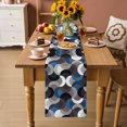 thumbnail image 2 of Blue Grey Abstract Table Runner 70 Inches, Modern Geometric Ombre Artwork Bed Runner Dresser Scarves Tabletop for Indoor Outdoor Parties/Ceremony/Banquet, 13" x 70", 2 of 9