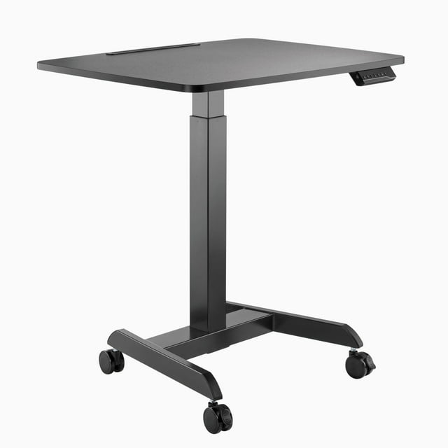 Desky Bureau Piédestal Simple Assis-Debout - Noir