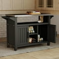 thumbnail image 4 of Easy Up Kitchen Island On Wheels, Spacious Resin Kitchen Cart with Storage Cabinet, Black Grill Table with Storage for Living Room, Courtyard, Outdoors, 4 of 8