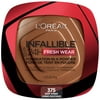 L'Oreal Paris Infallible Fresh Wear 24 Hr Powder Foundation Makeup, 375 Deep Amber, 1 fl oz