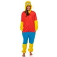 thumbnail image 5 of The Simpsons Hooded Union Suit - Men's Bart Simpson One Piece Character Costume Fleece Pajama Footless Sleeper for Men & Women, 5 of 7