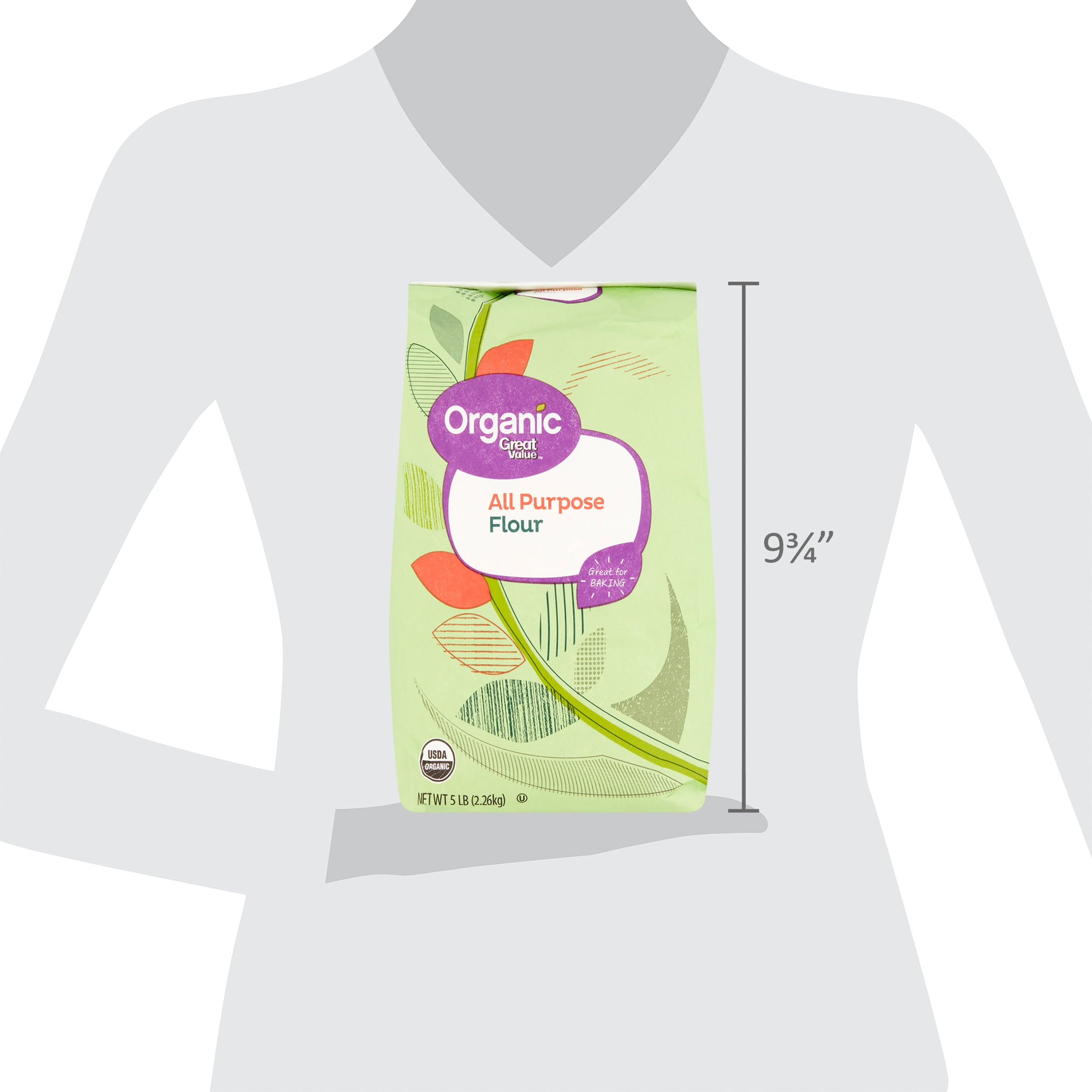 Great Value Organic All-Purpose Wheat Flour, 5 lb Bag