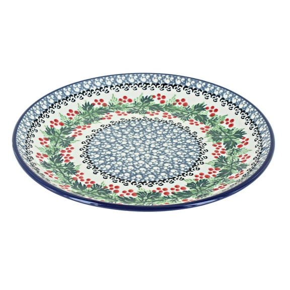 Blue Rose Polish Pottery Noelle Dessert Plate