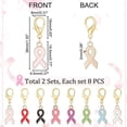 thumbnail image 2 of 16Pcs Alloy Enamel Awareness Ribbon Stitch Markers 8 Colors Awareness Marker Charms Locking Stitch Marker with Lobster Claw Clasps, 2 of 6