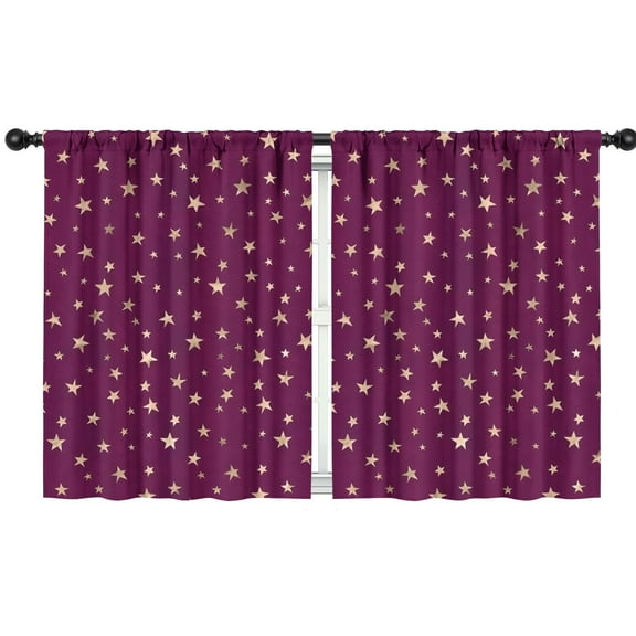Blackout Kids Curtains,Purple Christmas Star Pattern Childrens Insulated Curtains Set Of 2,Bedroom Essentials,Toddler Room Decor 42"x54"