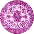 thumbnail image 1 of Ahgly Company Indoor Round Medallion Pink Traditional Area Rugs, 5' Round, 1 of 4