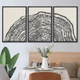 thumbnail image 3 of PixonSign Framed Canvas Print Wall Art Set Duotone Geometric Wood Tree Ring Collage Abstract Shapes Illustrations Modern Art Boho Decorative for Living Room, Bedroom, Office - 24"x36"x3 BLACK, 3 of 5