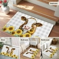 thumbnail image 6 of Bathroom Rugs 2x3 Ft, Farmhouse Cow Non Slip Area Rugs for Kitchen Bedroom Entryway, Vintage Country Sunflower Gray Plaid Washable Carpet Runner Rug Floor Mats for Bedroom Home Decor, 6 of 9