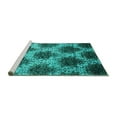 thumbnail image 2 of Ahgly Company Machine Washable Indoor Rectangle Abstract Turquoise Blue Contemporary Area Rugs, 2' x 3', 2 of 4