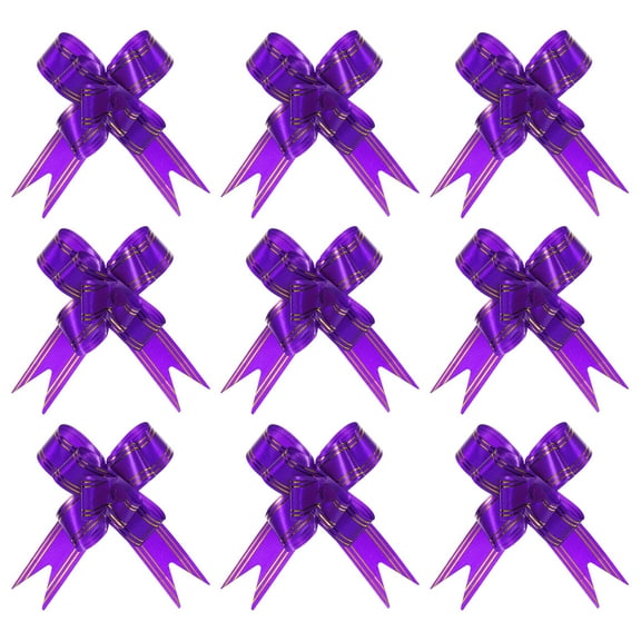 Uxcell 4" Gift Wrap Bows Christmas Pull Bow Baskets Present Wrapping Ribbon Bows Purple 10 Pack