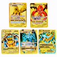 thumbnail image 1 of 5Pcs Metal Card Metal Letters Mewtwo Vmax Charizard Vstar Pikachu Golden Iron Cards Anime Games kids Toys Gifts, 1 of 5