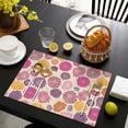 thumbnail image 4 of Pioneer Flower Floral Print Pattern Summer Placemats Table Placemats Set Of 4-Linen Kitchen Washable Placemats Table Mats 12x18 Inch Non-Slip Heat Resistant, 4 of 6