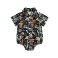 thumbnail image 1 of Wassery Baby Boy Summer Romper Shirt 3 6 12 18 Months Infant Boys Short Sleeve Button Down Cow Print Bodysuit Western Clothes, 1 of 8