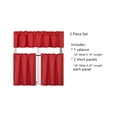 thumbnail image 2 of Juego de 3 cortinas opacas para cocina, color rojo K4, con bolsillo para barra, para baño, ventana corta. Incluye dos (2) paneles de lino + una (1) cenefa a juego., 2 of 5