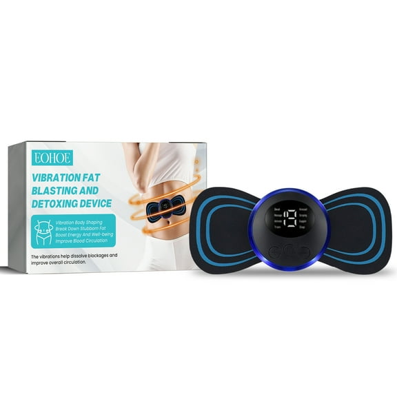 Convenient vibrating body massager that fits snugly with a comfortable massage pad, showcasing a lightweight figure
