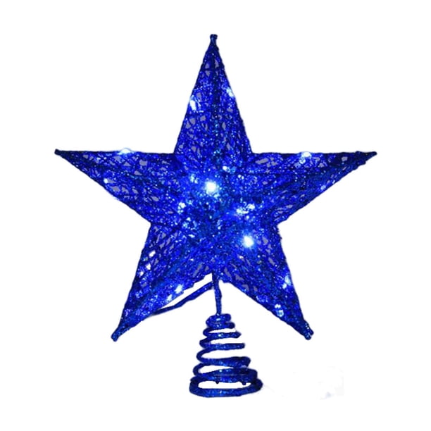 Lámpara para la copa del árbol de Navidad, adorno para la copa del árbol, luces para la copa del árbol, hermosos regalos para la copa del árbol de Navidad. Azul