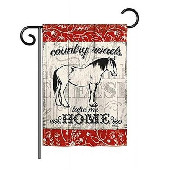 Breeze Decor BD-FA-G-110120-IP-BO-D-US18-WA 13 x 18.5 in. Country Roads Hores Nature Farm Animals Impressions Decorative Vertical Double Sided Garden Flag